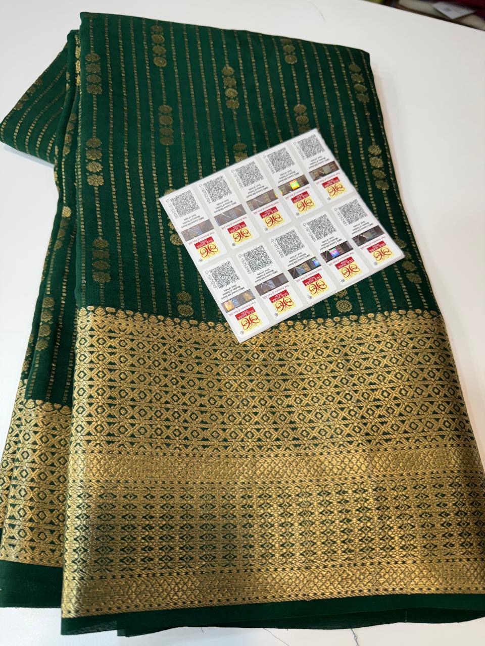 Mysore silk sarees self linen butta pattern