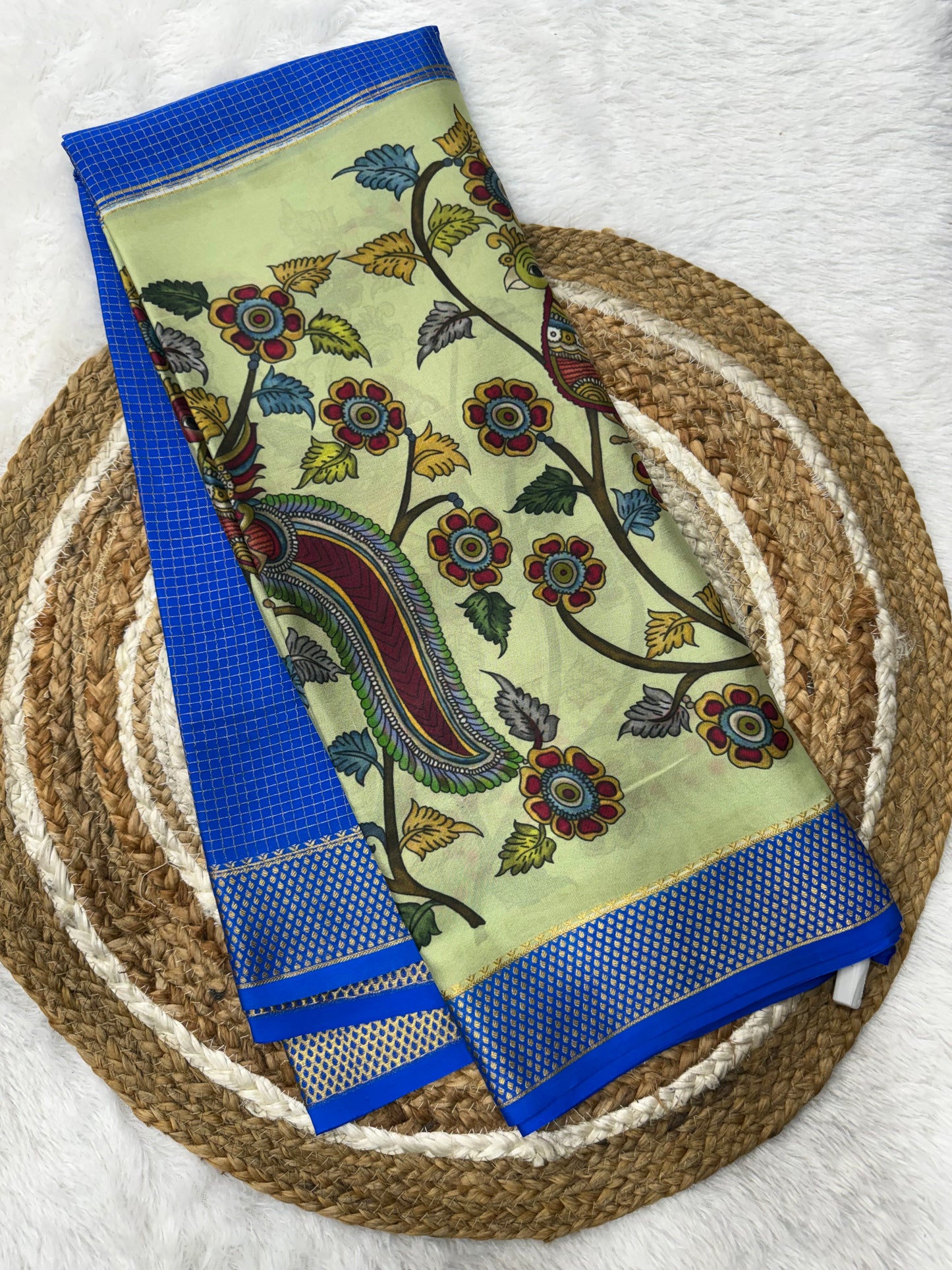 Printed Mysore silk saree