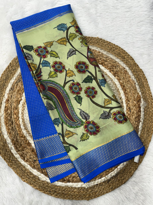 Printed Mysore silk saree