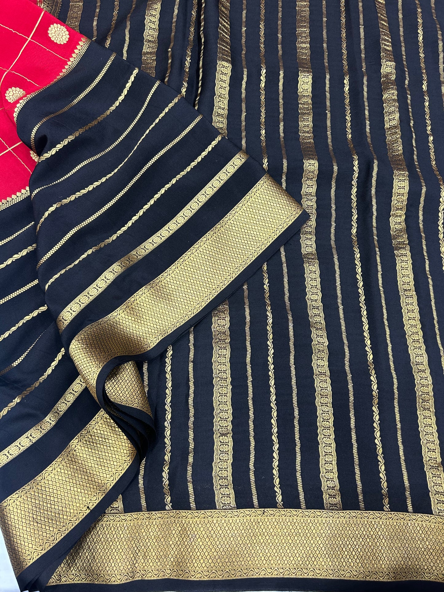 Mysore silk contrast