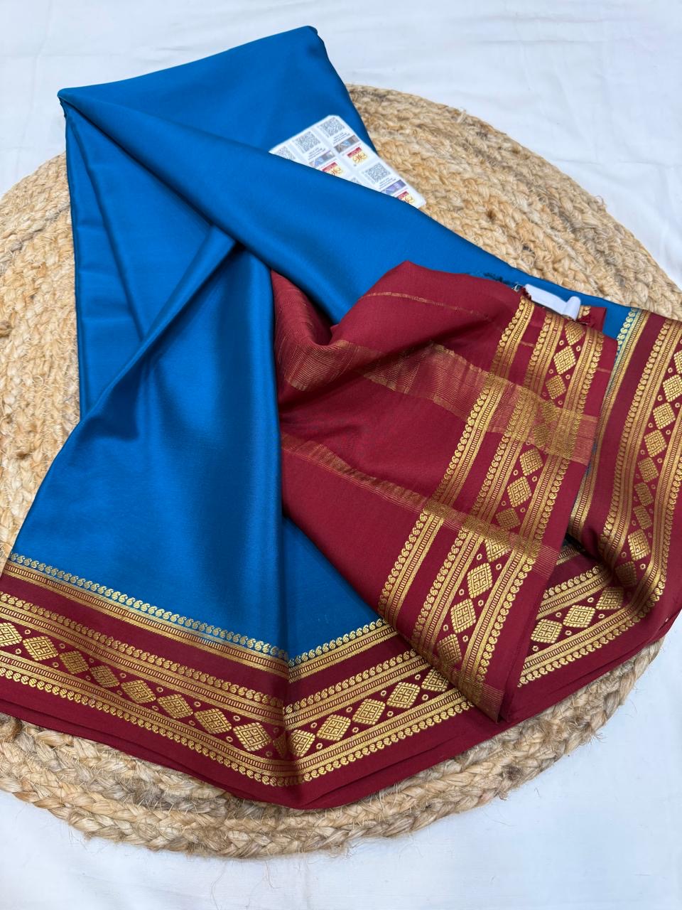 Mysore silk sarees contrast pattern