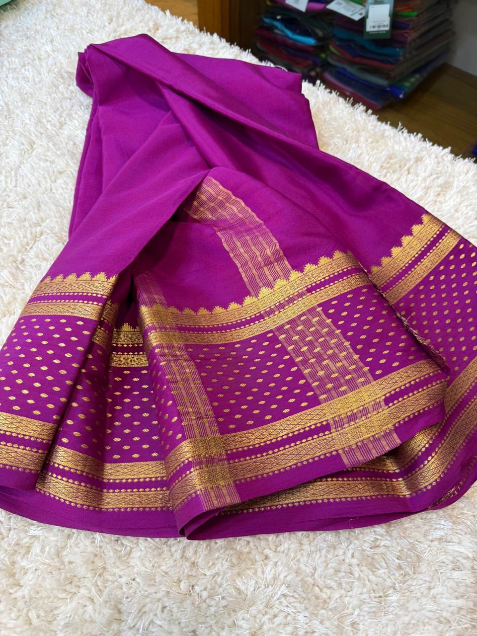 Mysore silk sarees self pattern