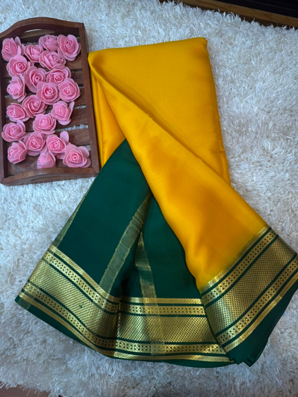 Mysore silk sarees light weight pattern