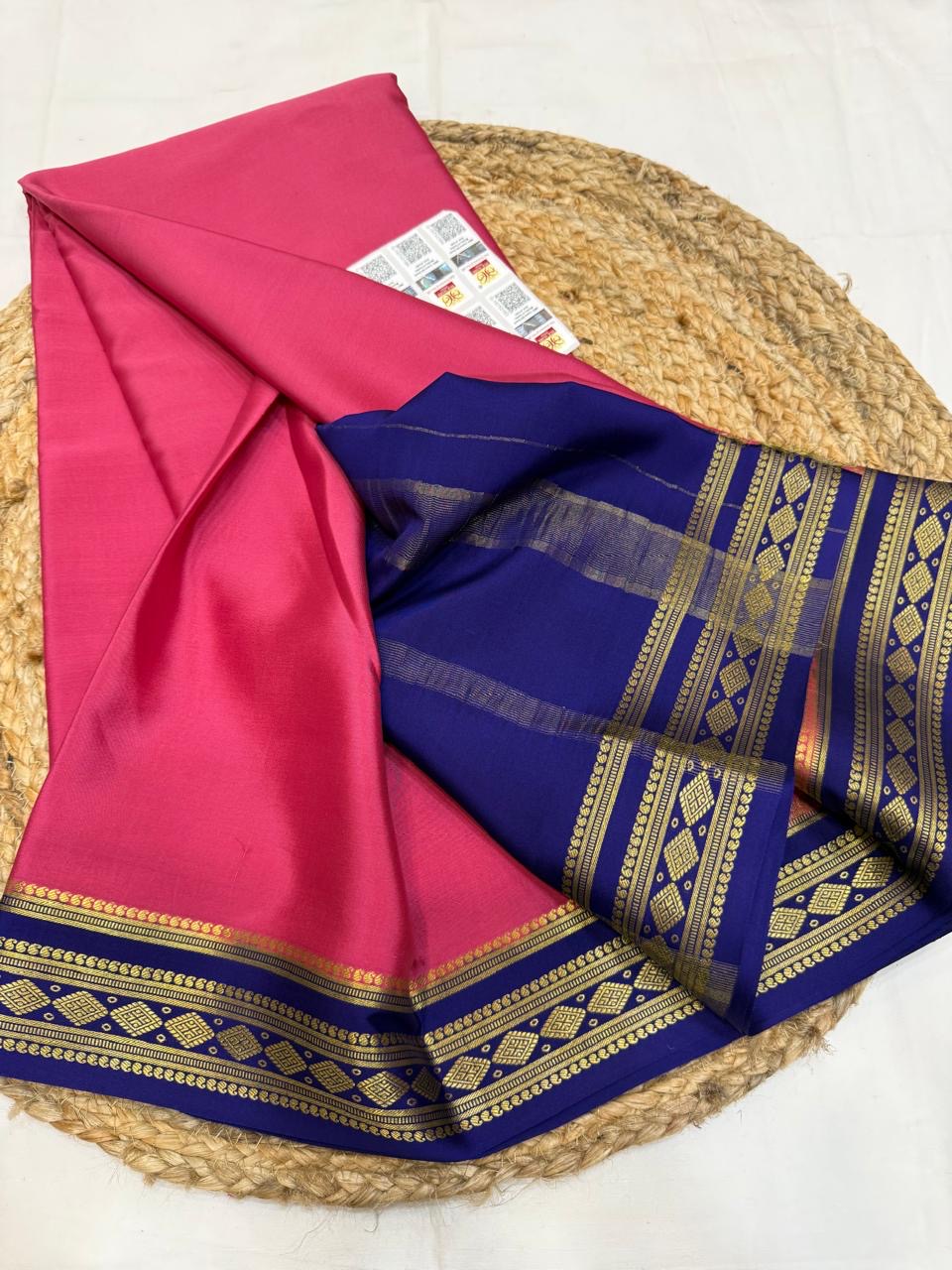 Mysore silk sarees contrast pattern
