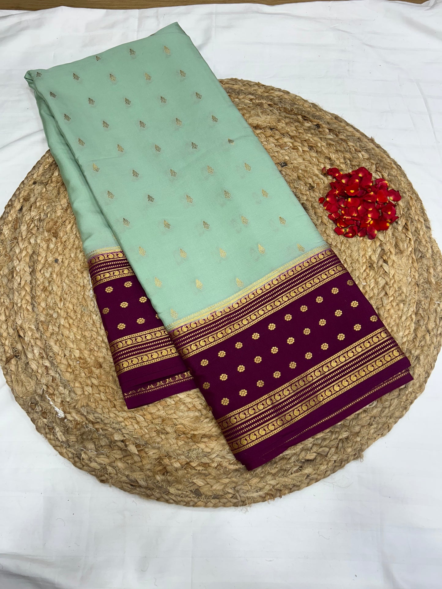 Mysore silk contrast butta
