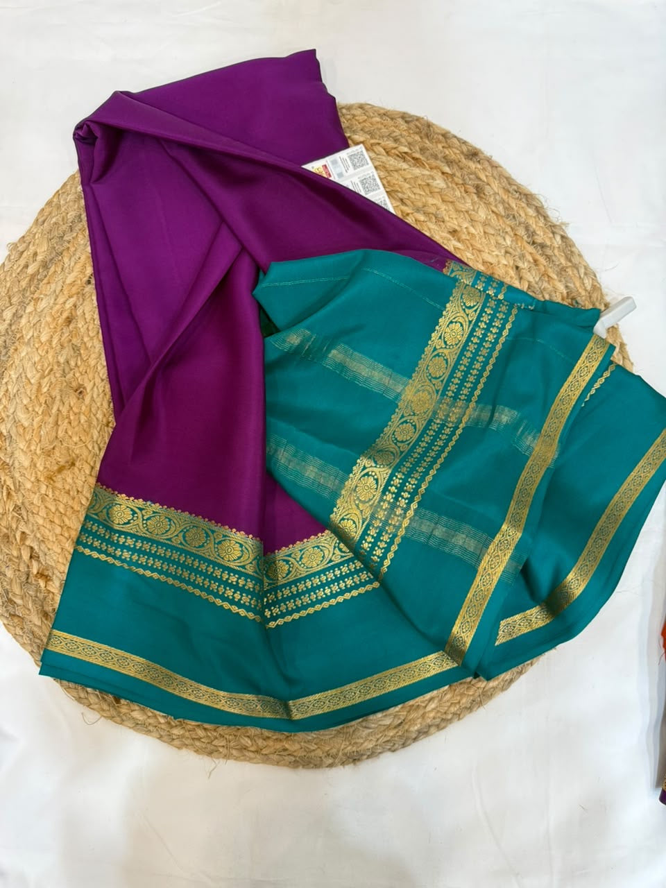 Mysore silk sarees contrast pattern