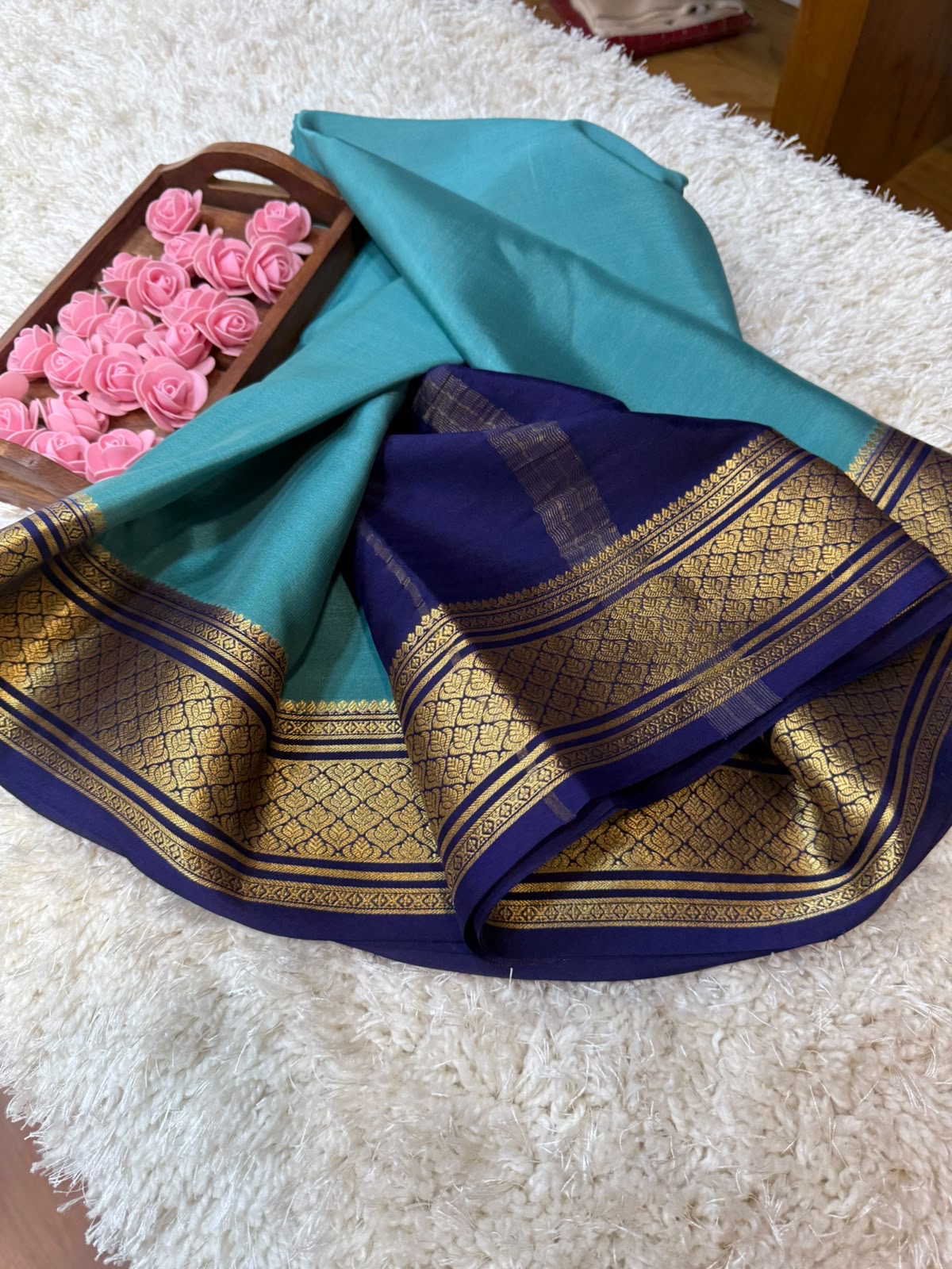 Mysore silk sarees contrast pattern