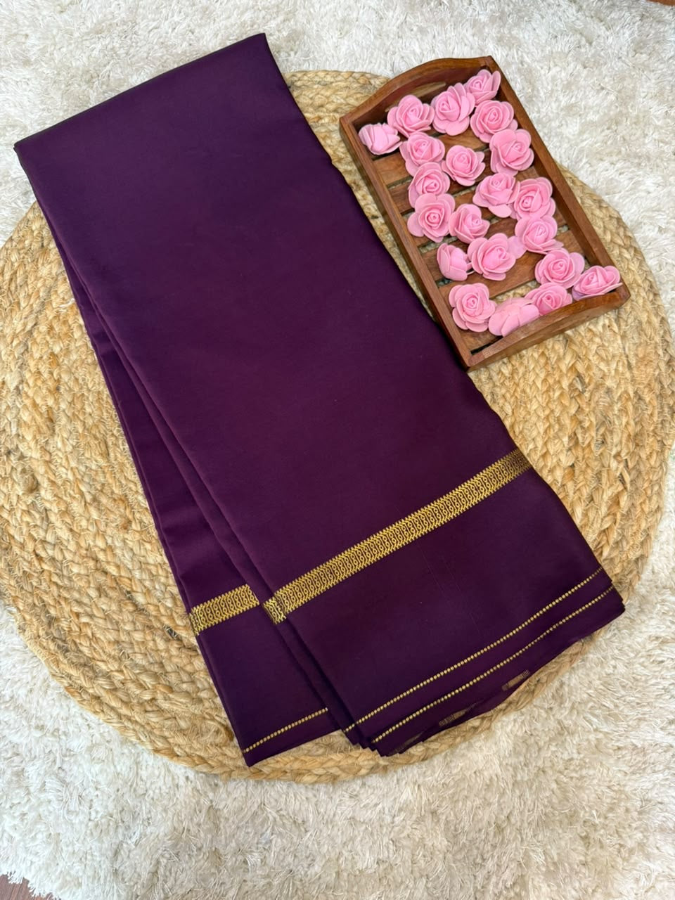 Mysore silk sarees self pattern