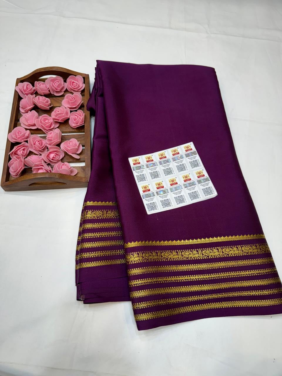 Mysore silk sarees self pattern
