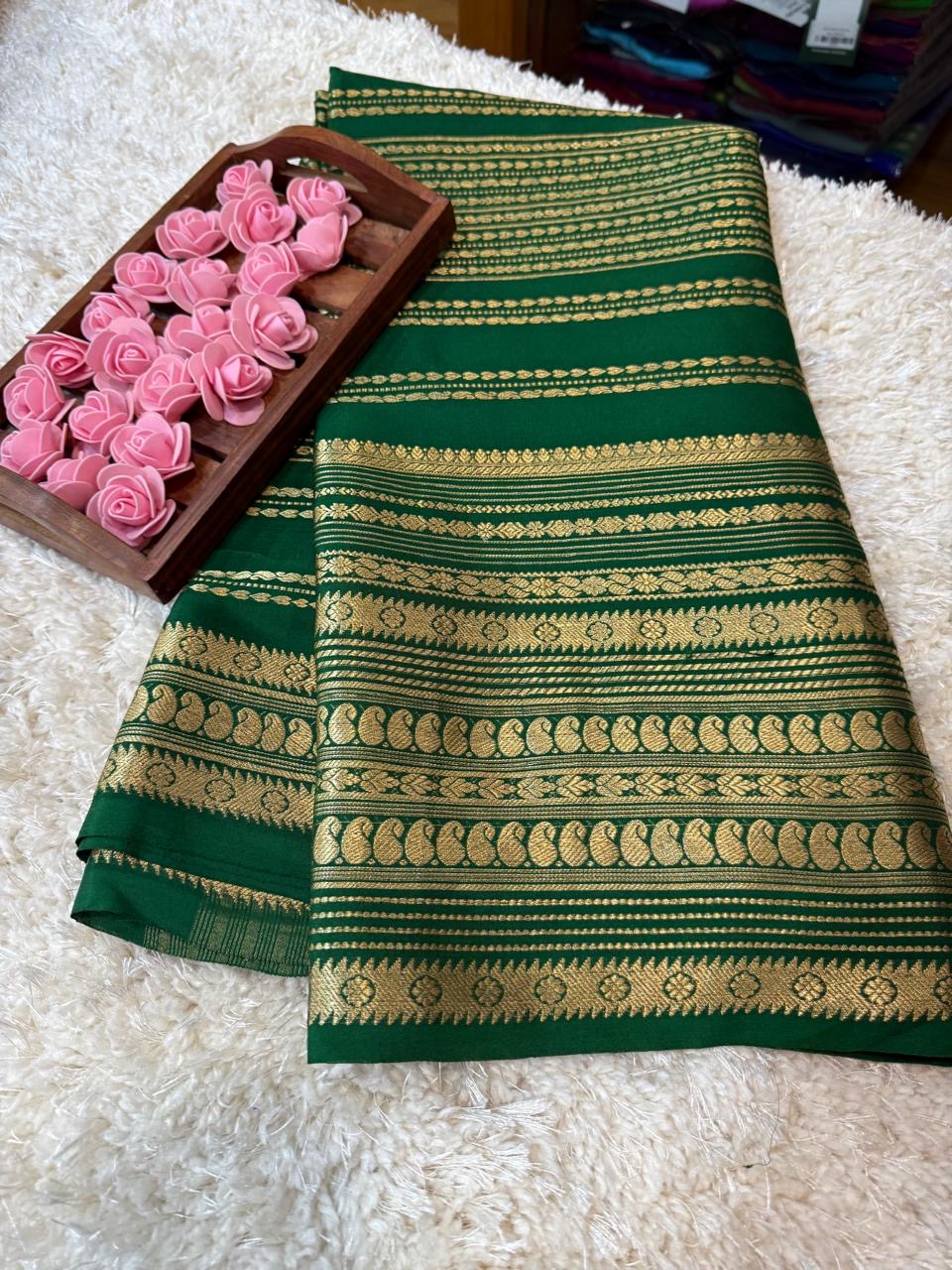 Mysore silk sarees self pattern
