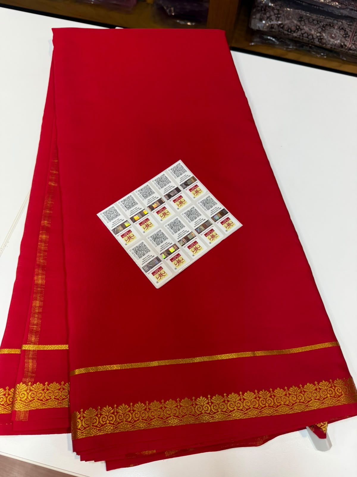 Mysore silk sarees gold lace pattern