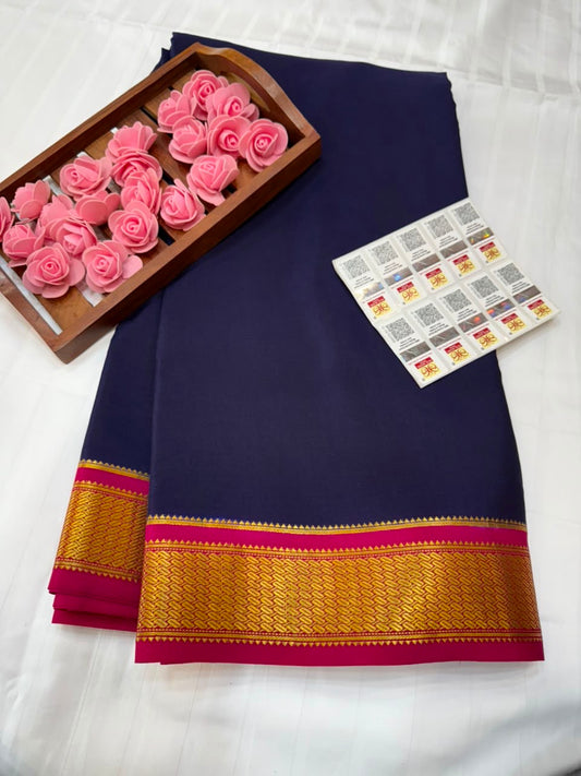 Mysore silk sarees contrast pattern