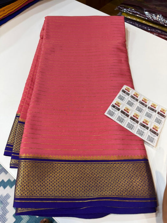 Mysore silk sarees contrast pattern