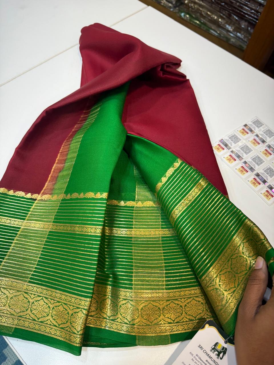 Mysore silk sarees light weight pattern