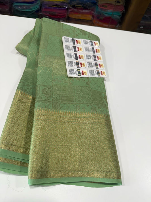 Beautiful Silk brocade fabric with zari