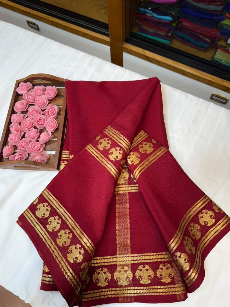 Mysore silk sarees self pattern