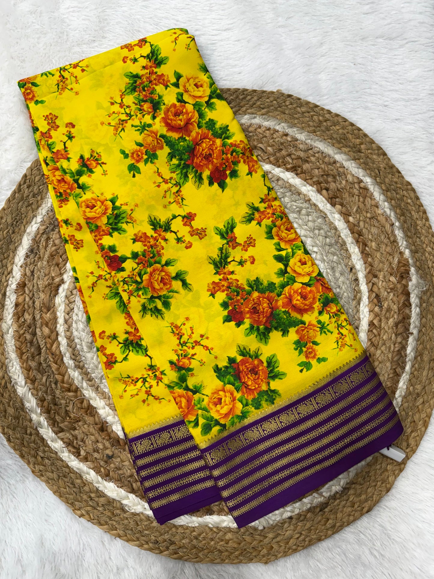 Printed Mysore silk saree