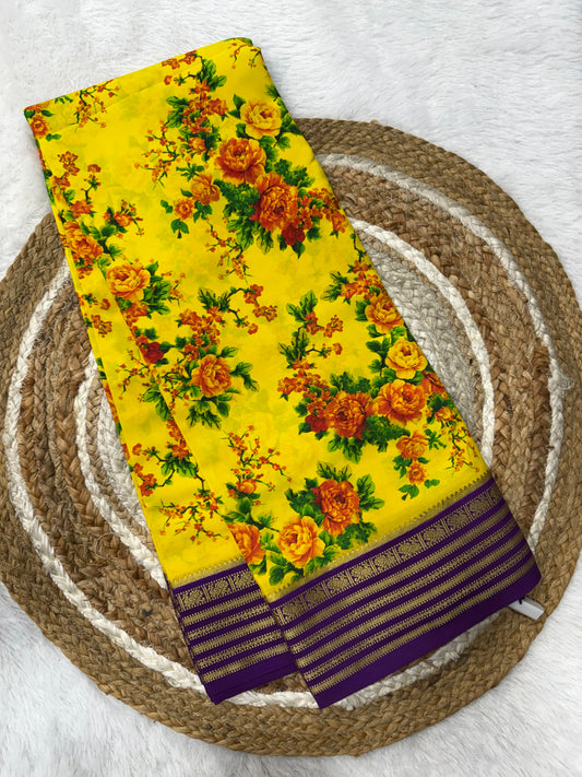 Printed Mysore silk saree