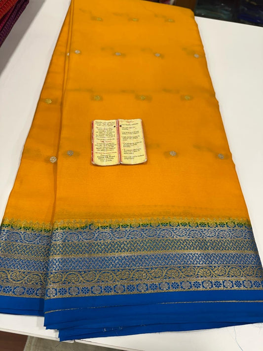 New Bentex pattern  mysore silk sarees with elegant color combination