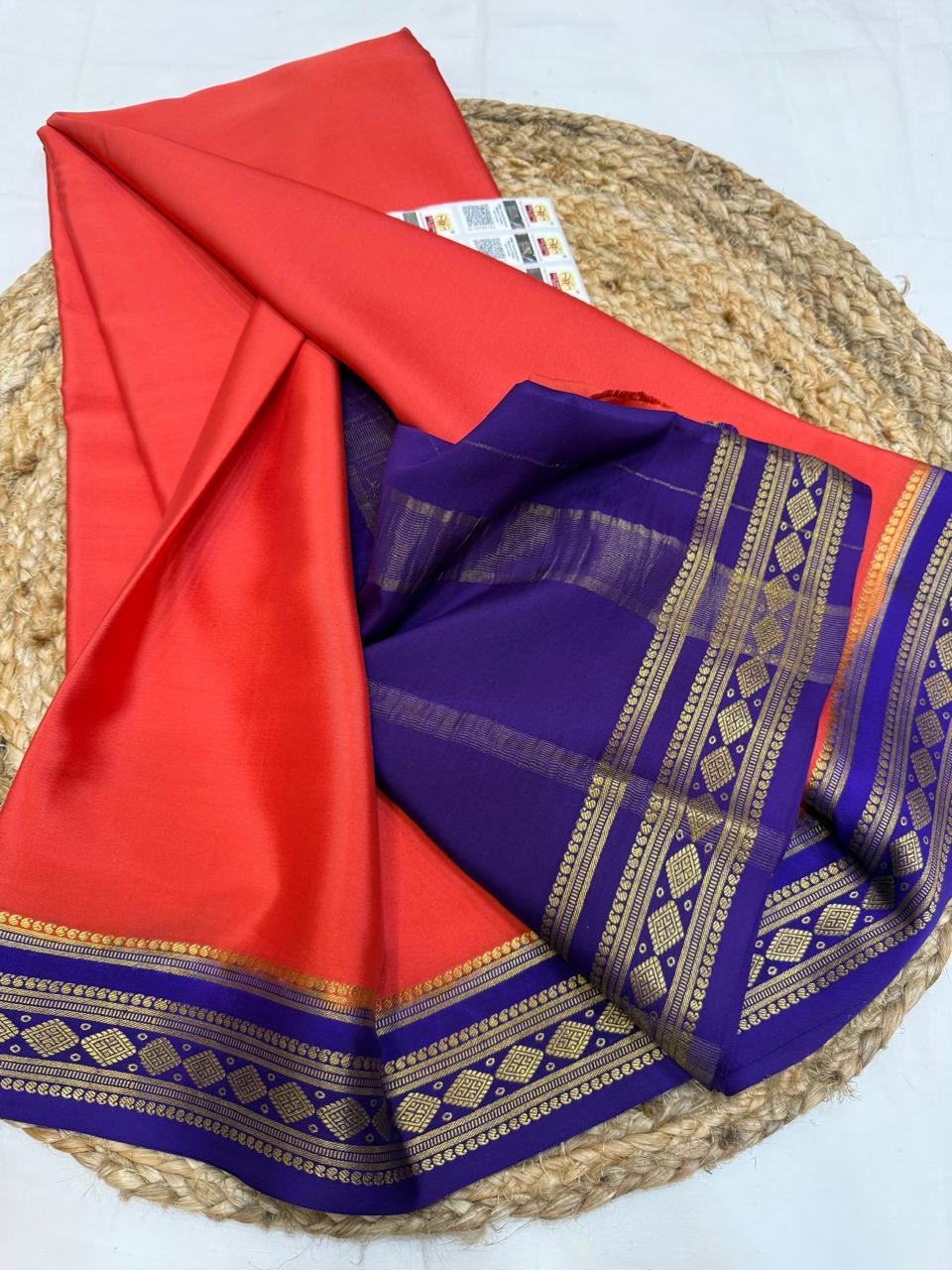 Mysore silk sarees contrast pattern