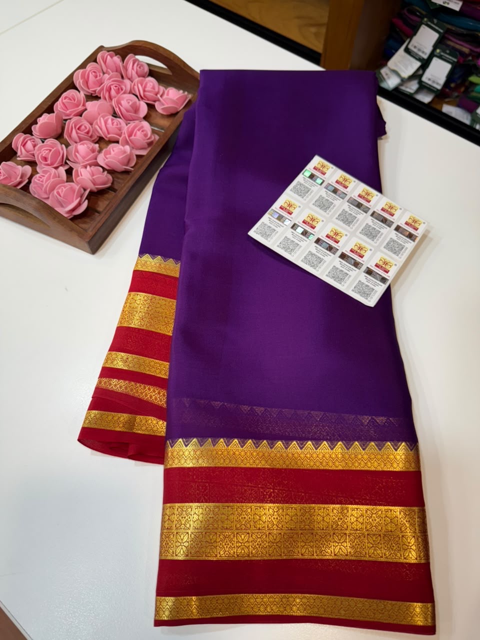 Mysore silk sarees light weight pattern