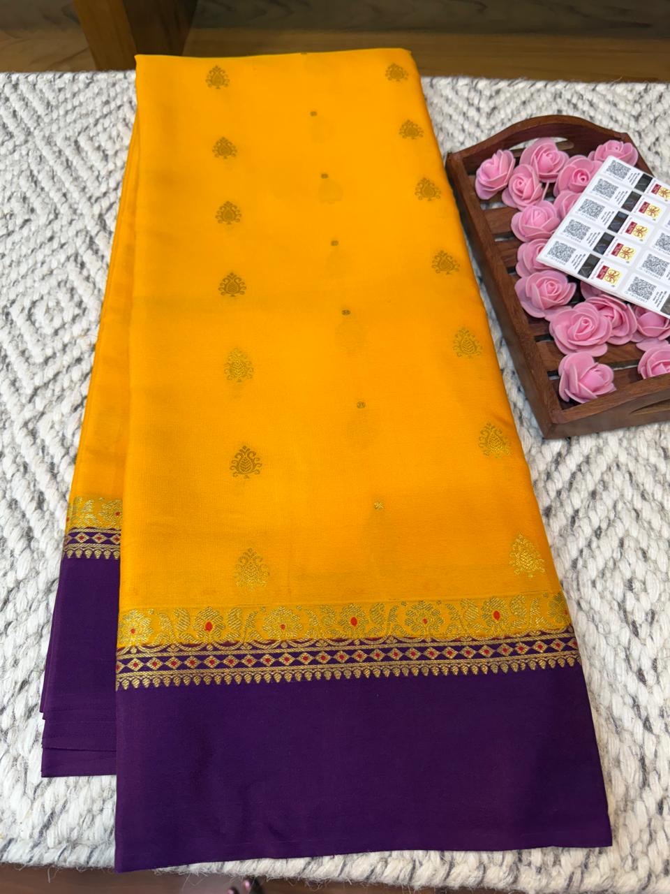 Mysore silk sarees Butta pattern