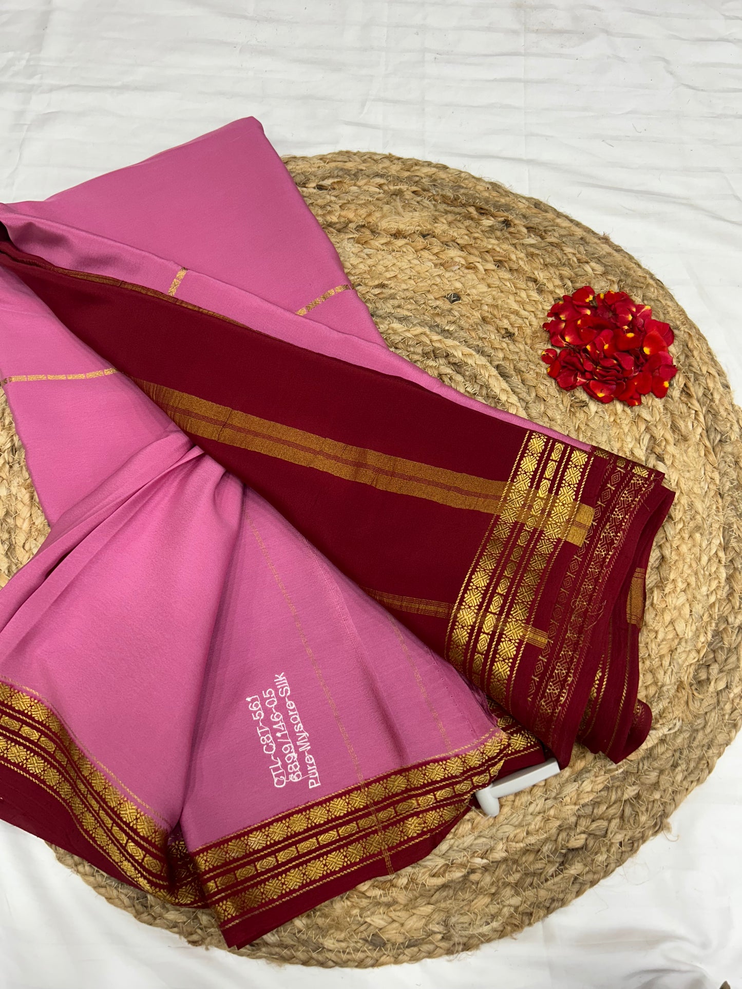 Mysore silk gold lace