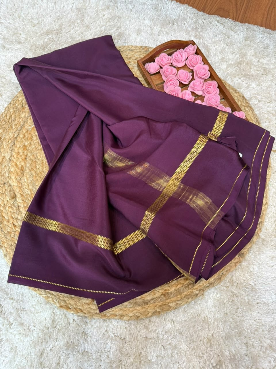 Mysore silk sarees self pattern