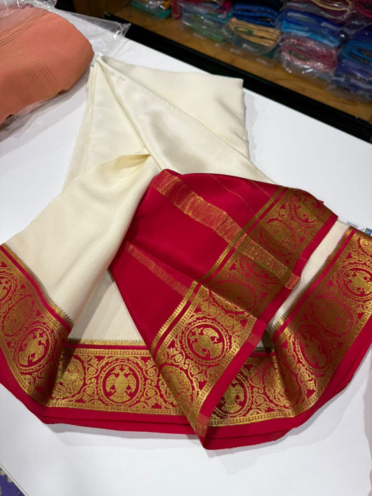 Mysore silk sarees contrast pattern