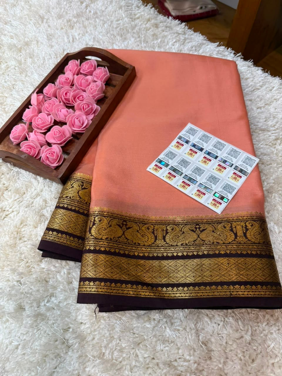 Mysore silk sarees contrast pattern