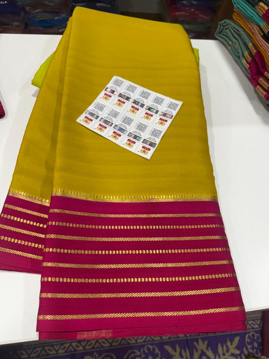Mysore silk sarees contrast pattern