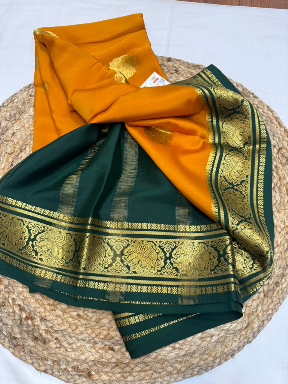 Mysore silk sarees contrast pattern