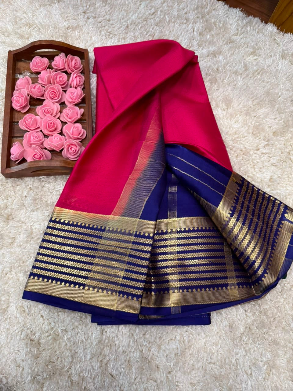 Mysore silk sarees light weight pattern