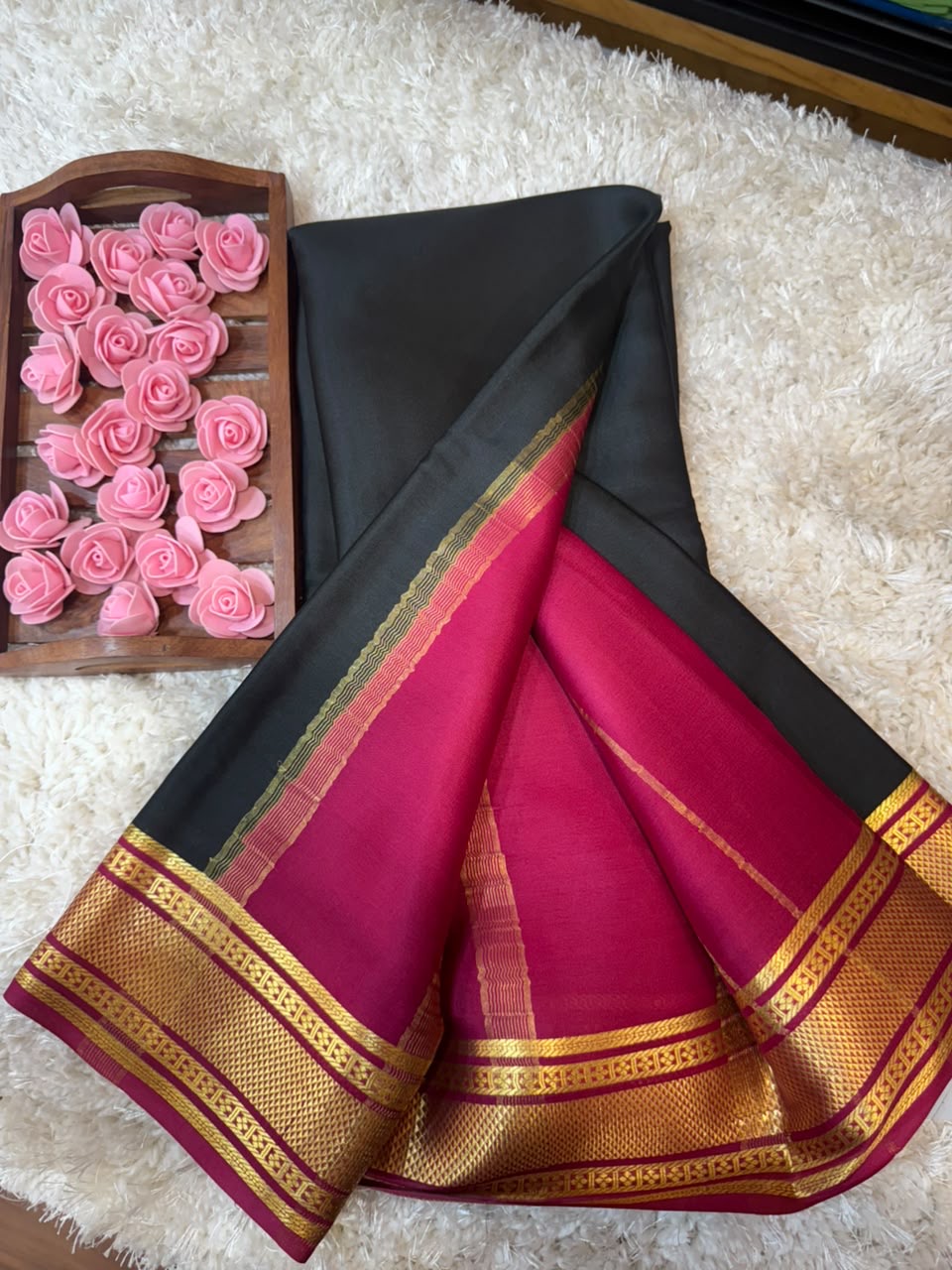 Mysore silk sarees light weight pattern