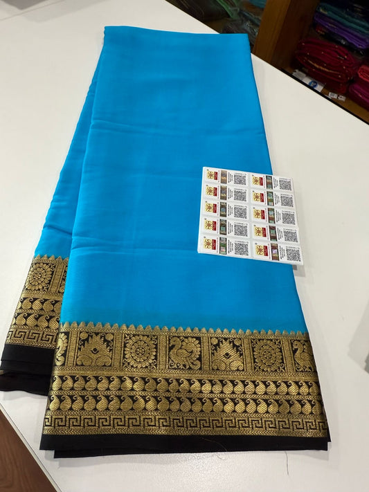 Traditional pattern mysore silk sarees with elegant color combinations