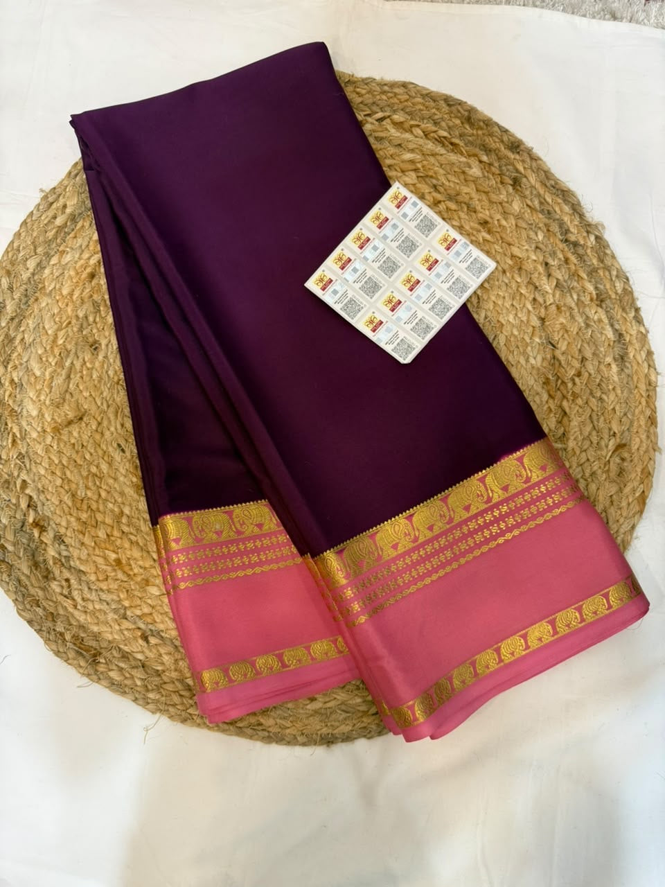 Mysore silk sarees contrast pattern