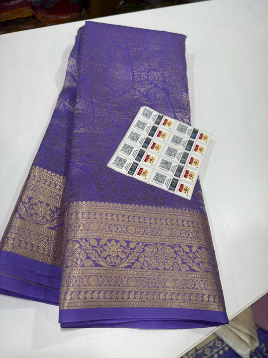Beautiful Silk brocade fabric with zari weaving