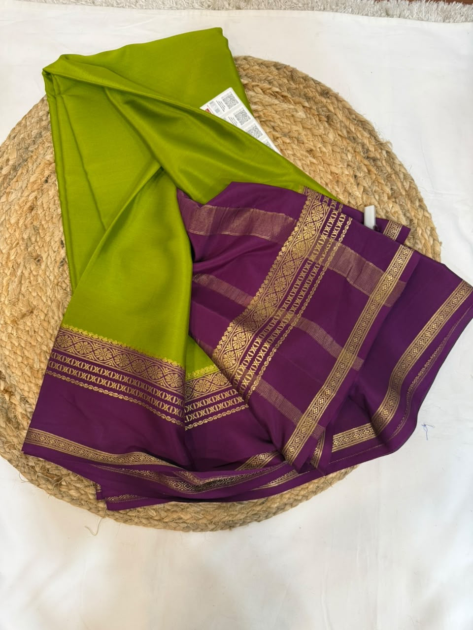 Mysore silk sarees contrast pattern