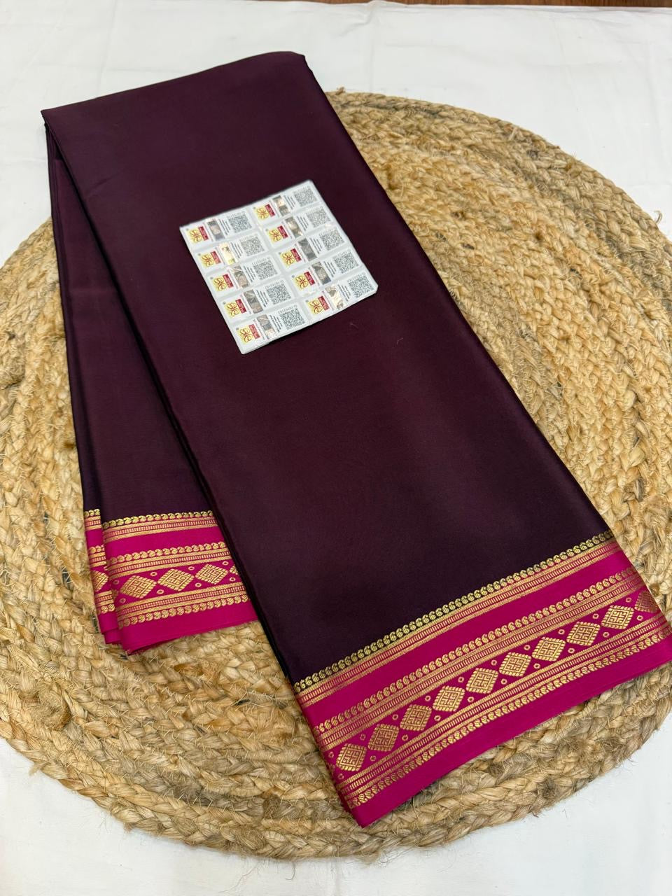 Mysore silk sarees contrast pattern