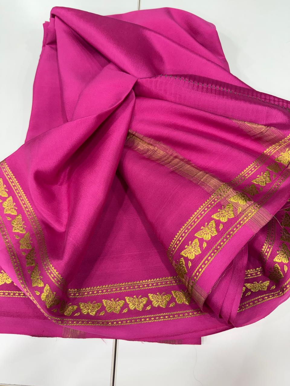 Small butterfly border self sarees