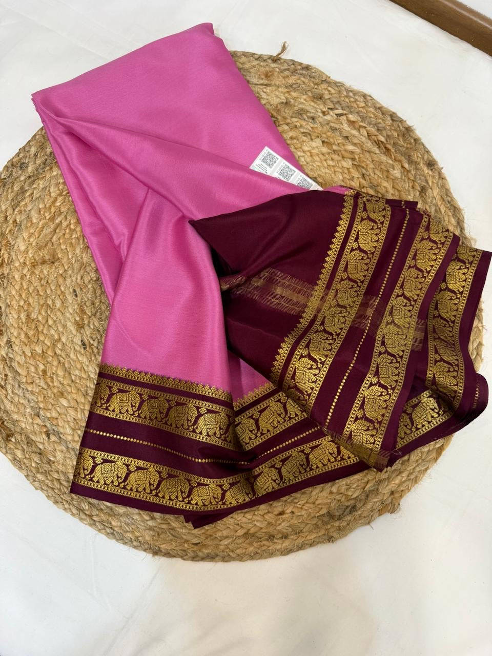 Mysore silk sarees contrast pattern