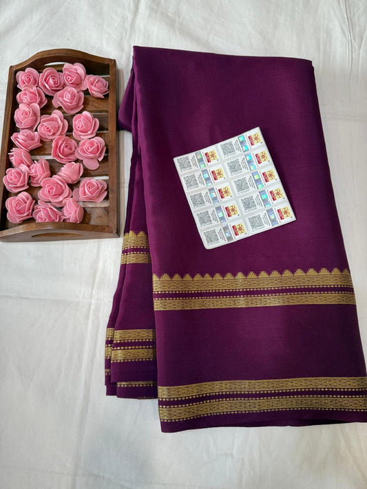 Mysore silk sarees self pattern