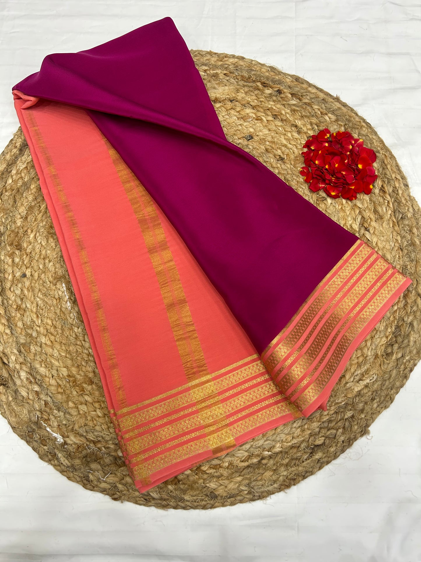 Mysore silk gold lace