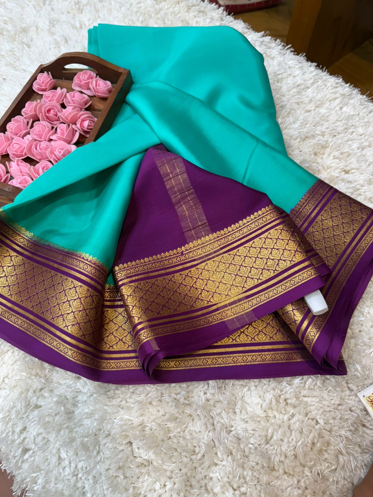 Mysore silk sarees contrast pattern