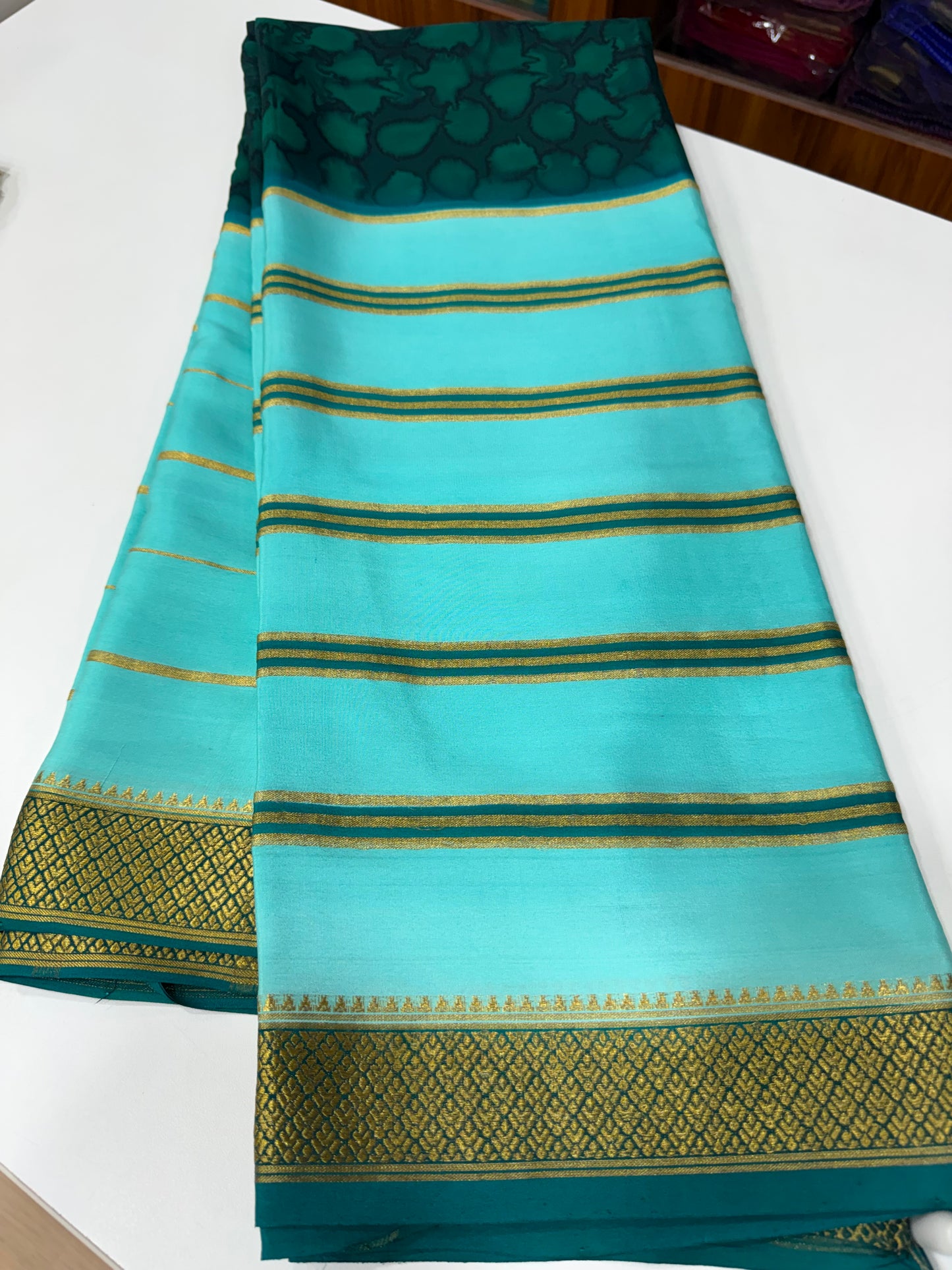 Printed Mysore silk saree