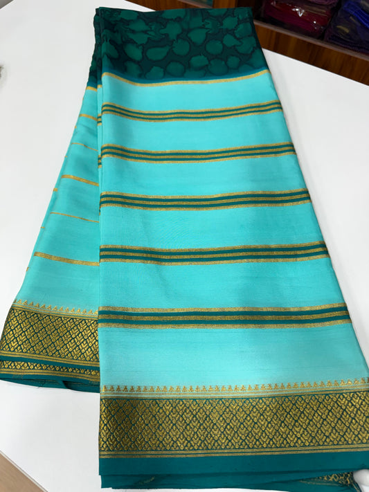 Printed Mysore silk saree