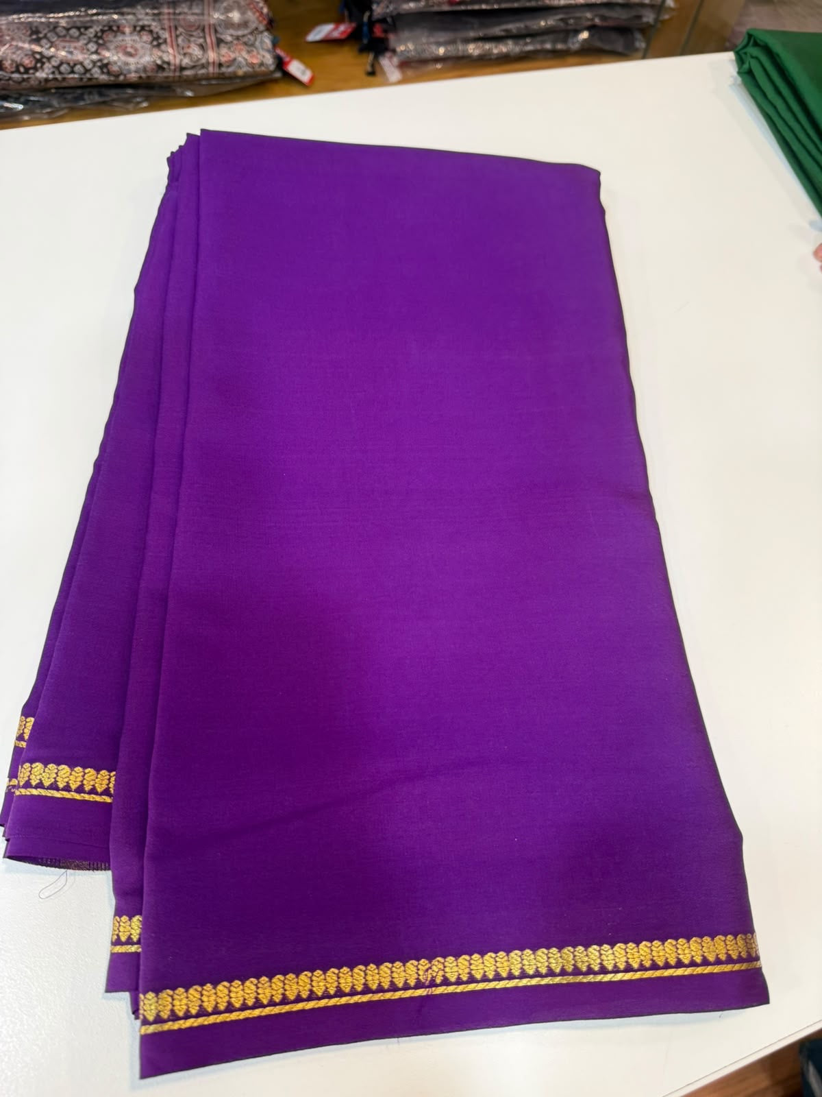 Mysore silk sarees self premium zari pattern