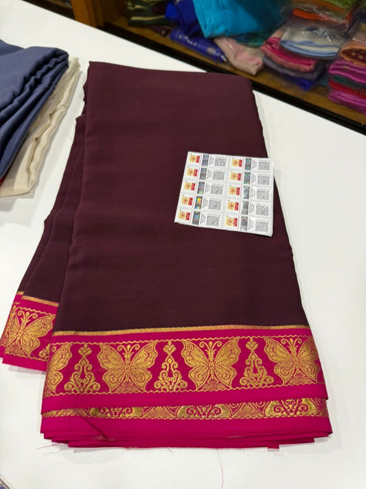 Contrast border Mysore Silks Saress