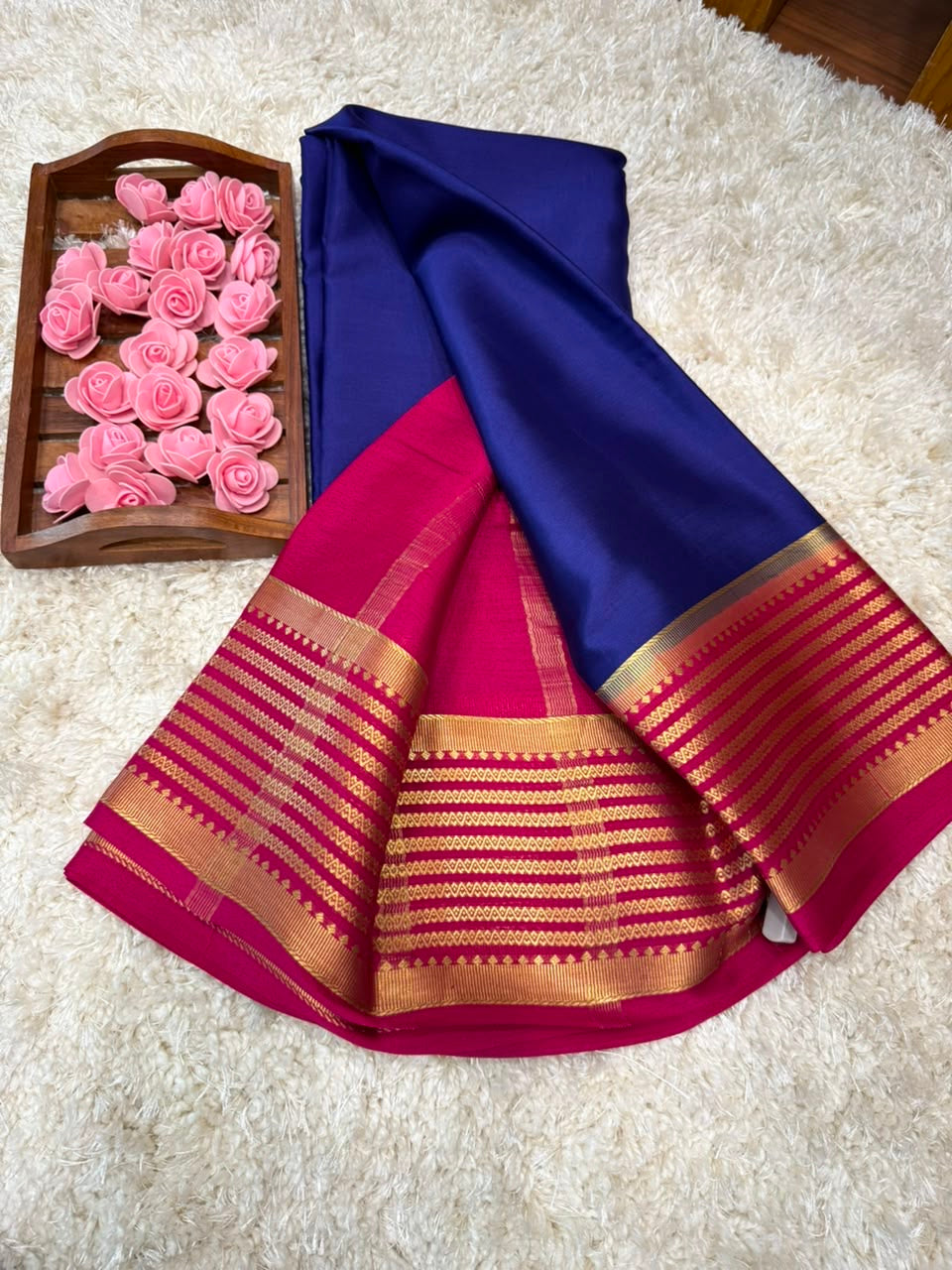 Mysore silk sarees light weight pattern