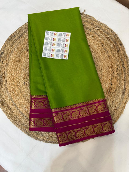 Mysore silk sarees contrast pattern